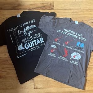 Bundle of 2 guitar graphic t-shirts size M